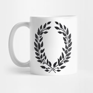 white and black laurel wreath Mug